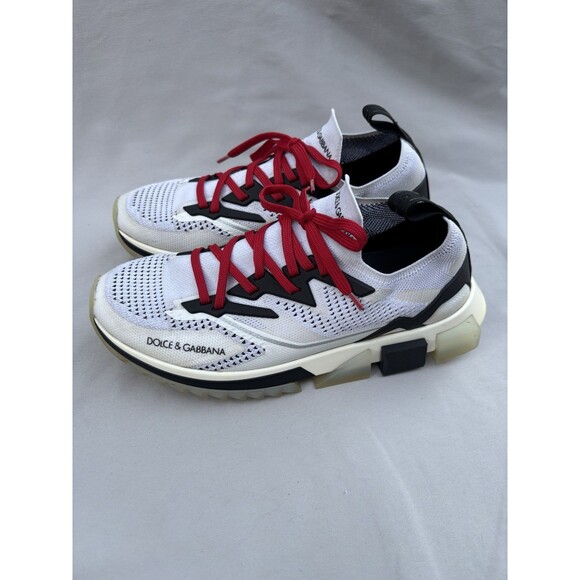 Dolce & Gabbana Low-Top Knit Sneakers White/Black/Red Lace-Up Breathable CS1822 main image 16